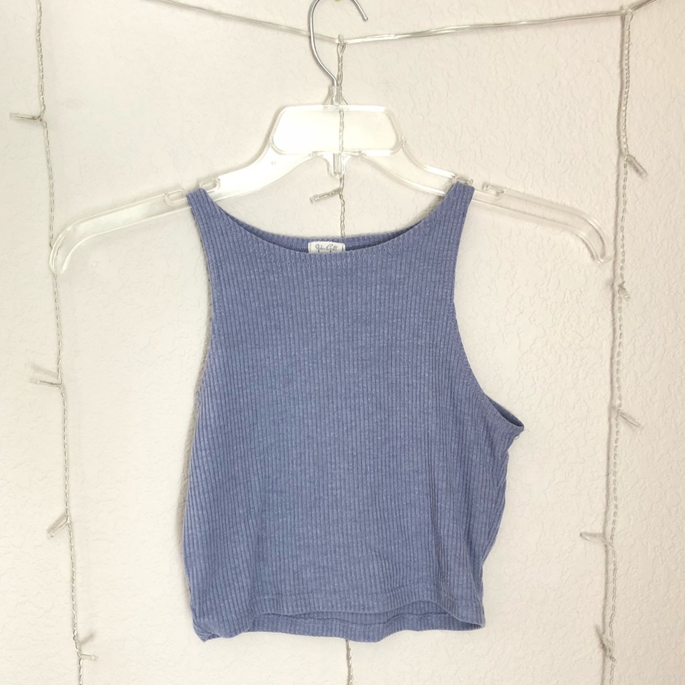 brandy melville blue cropped tank top
